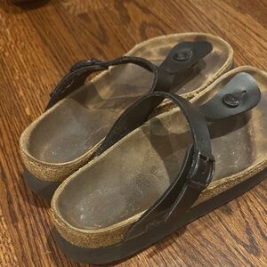 Birkenstock Papillio Black Gizah Platform Sandal Size 39 Regular width